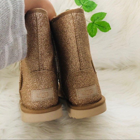 UGG Kid's Classic Short II Glitter Boots - Picture 3 of 5